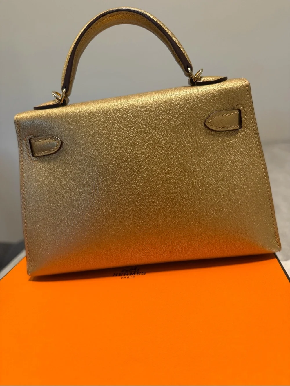 Hermes Sac Kelly II Sellier Mini Chevre Chamkilight Y9 Dore.